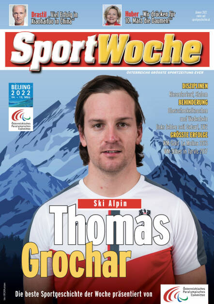 Thomas Grochar - Disziplinen Riesentorlauf, Slalom, Behinderung: Oberschenkelknochen und Wadenbein links fehlen seit Geburt, LW2, Größte Erfolge WM-Gold  La Molina 2013, WM-Silber in Tarvis 2017 (18.02.2022) 