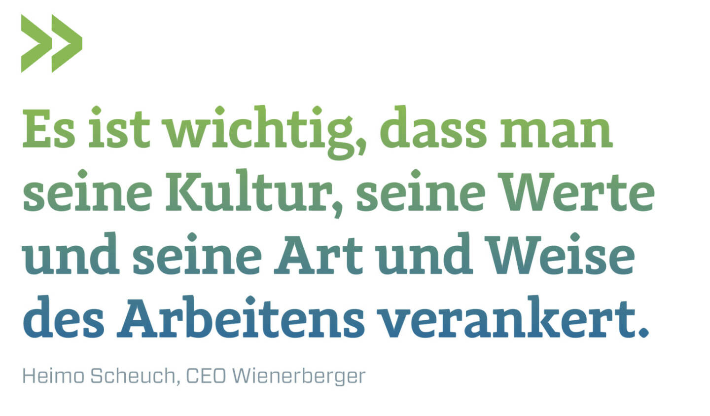 Es ist wichtig, dass man seine Kultur, seine Werte und seine Art und Weise des Arbeitens verankert.
Heimo Scheuch, CEO Wienerberger 