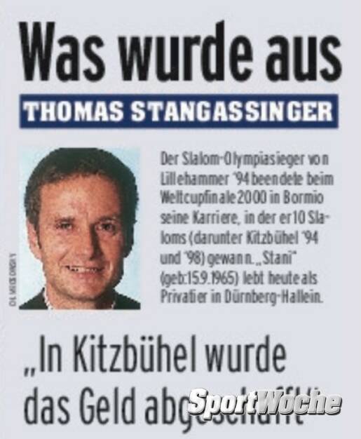 27.02.2022: Heute vor 28 Jahren: #thomasstangassinger gewinnt in @hafjell #olympiagold im #slalom und wird @sporthilfe.at #sportlerdesjahres 1994 #oesv @ski_austria_alpin_herren , © Bilder aus der SportWoche (28.02.2022) 