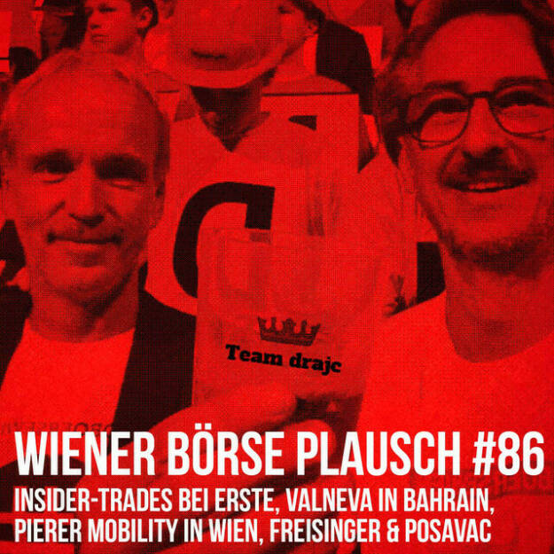 https://open.spotify.com/episode/3QZI6gpkoNcNjCU6gnUdZH
Wiener Börse Plausch #86: Insider-Trades bei Erste, Valneva in Bahrain, Pierer Mobility in Wien, Kathrein zu RBI - <p>Team drajc, das sind die Börse Social Network Eigentümer Christian Drastil und Josef Chladek, quatscht im Wiener Börse Plausch #86 u.a. über einen weiteren Kursrutsch, Insider-Trades bei der Erste Group, Kathrein Privatbank zu RBI, das wikifolio unseres März-Presenters Thomas Freisinger/Trockeneis, Andreas Posavac bei  S&amp;P Global Market Intelligence, über News von Valneva, AT&amp;S, Evotec und Pierer Mobility.</p><br/><p>Erwähnt wird:<br/>wikifolio Thomas Freisinger - <a href=https://www.wikifolio.com/de/at/w/wf00mfim50 rel=nofollow>https://www.wikifolio.com/de/at/w/wf00mfim50</a> </p><br/><p>Die März-Folgen vom Wiener Börse Plausch sind präsentiert von Wienerberger,  CEO Heimo Scheuch hat sich im Q4 ebenfalls unter die Podcaster gemischt: <a href=https://open.spotify.com/show/5D4Gz8bpAYNAI6tg7H695E rel=nofollow>https://open.spotify.com/show/5D4Gz8bpAYNAI6tg7H695E</a> . Co-Presenter ist Freisinger Trockeneis, siehe auch die überarbeitete <a href=https://boersenradio.at rel=nofollow>https://boersenradio.at</a></p><br/><p>Risikohinweis: Die hier veröffentlichten Gedanken sind weder als Empfehlung noch als ein Angebot oder eine Aufforderung zum An- oder Verkauf von Finanzinstrumenten zu verstehen und sollen auch nicht so verstanden werden. Sie stellen lediglich die persönliche Meinung der Podcastmacher dar. Der Handel mit Finanzprodukten unterliegt einem Risiko. Sie können Ihr eingesetztes Kapital verlieren.</p> (01.03.2022) 