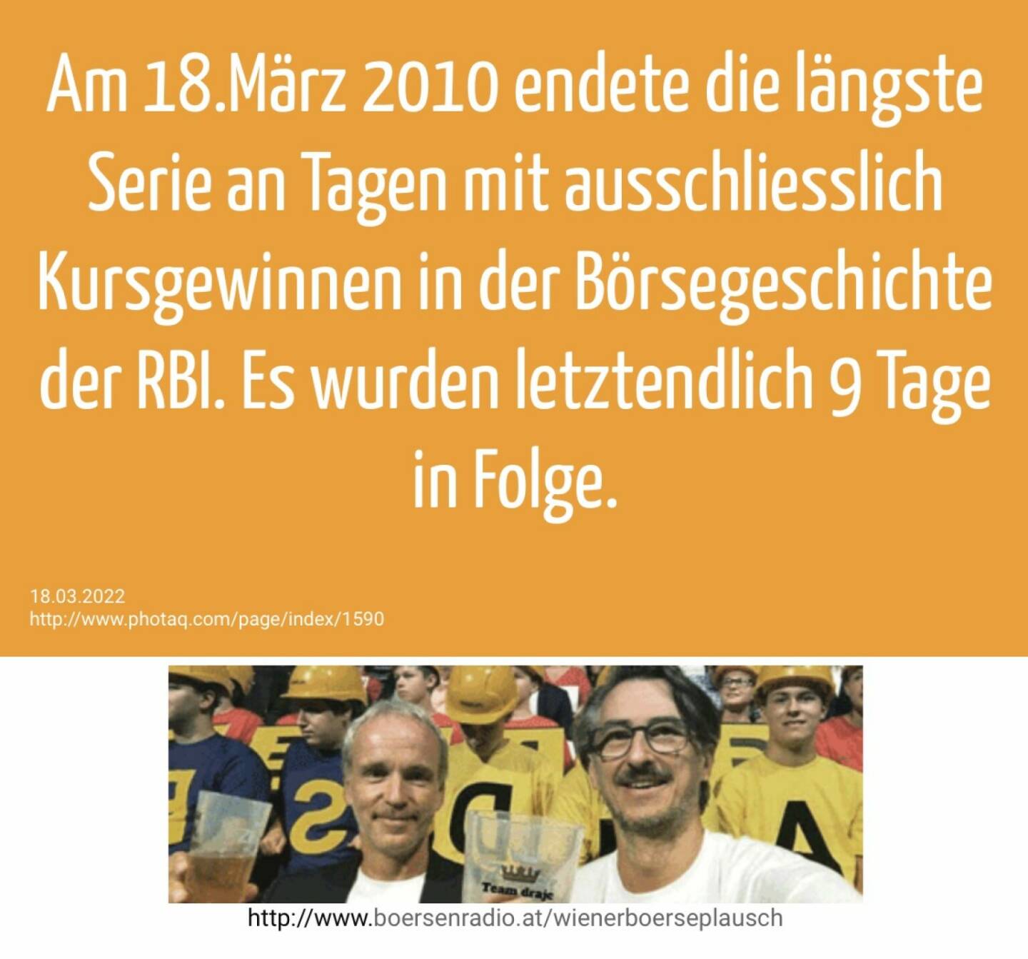 RBI Börsegeschichte
