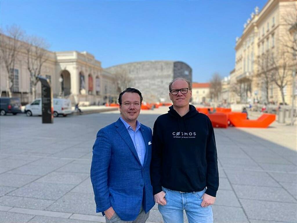 Venionaire Capital legt ersten österreichischen Kryptofonds auf; Links: Berthold Baurek-Karlic (Venionaire Capital Gründer und Geschäftsführer), Rechts: Peter Augustin (Venture Partner bei Venionaire Investment); Copyright: Venionaire Capital GmbH (28.03.2022) 