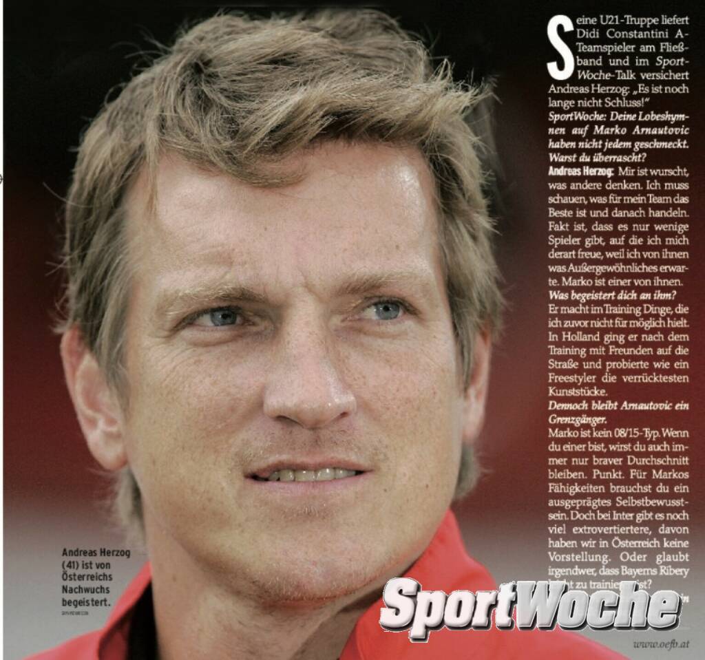 06.04.2022: Heute vor 34 Jahren debütierte #andiherzog #goat beim 2:2 gegen @greece - Österreich (2:2) im @oefb_1904 Nationalteam: Es wurden 103 Spiele und 26 Tore . Hier Herzog auf einem Bild in der #sportwoche , © Bilder aus der SportWoche (06.04.2022) 