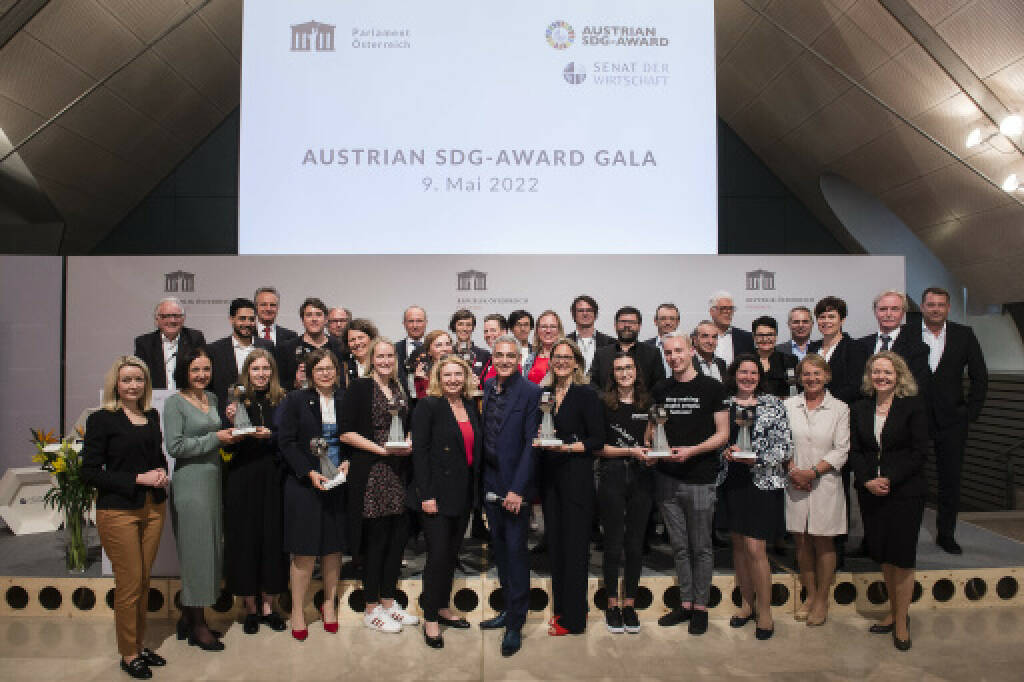 Österreichs größte parteiunabhängige Wirtschaftsorganisation Senat der Wirtschaft vergibt zum fünften Mal in Folge den bedeutesten und umfassendsten Nachhaltigkeitspreis in Österreich – den Austrian SDG-Award. Credit: © Parlamentsdirektion / Thomas Jantzen, © Aussendung (10.05.2022) 