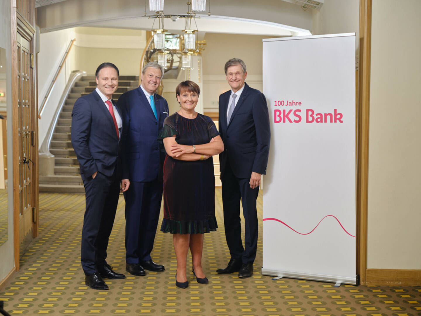BKS Bank-Vorstand v.l.n.r.: Alexander Novak, Nikolaus Juhász, Herta Stockbauer, Dieter Kraßnitzer; Foto: ©Arnold Pöschl