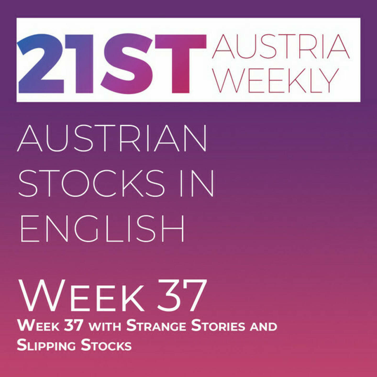 https://open.spotify.com/episode/7oTNBOApz5VSEuUEDfVYe0
Austrian Stocks in English: Week 37 with Strange Stories and Slipping Stocks - <p>Welcome to &#34;Austrian Stocks in English - presented by Palfinger&#34;, the new and weekly english spoken Summary for the Austrian Stock Market, positioned every Sunday in the mostly german languaged Podcast &#34; Christian Drastil - Wiener Börse, Sport Musik und Mehr“ . Week 37 was again a not so good week for ATX TR, which lost 1,58 percent to 6.149,68 points. Top-Performer was Warimpex, the Company is in the middle of a strange story, and at the end of the list we found this AT&amp;S. News came from UBM, Vienna Airport, OMV, Palfinger, Semperit, Valneva and Pierer Mobility.</p>