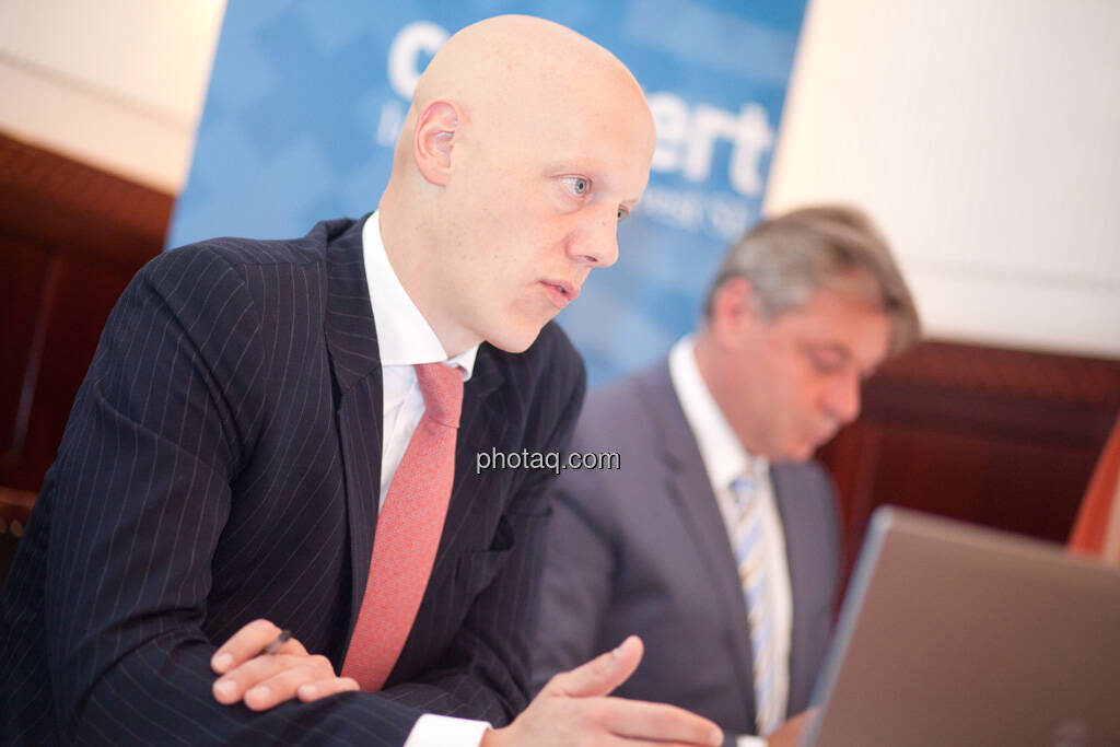 conwert: Johannes Meran (Vorsitzender des Verwaltungsrats), Thomas Doll (Geschäftsführender Direktor), © finanzmarktfoto.at / Michaela Mejta (28.08.2013) 