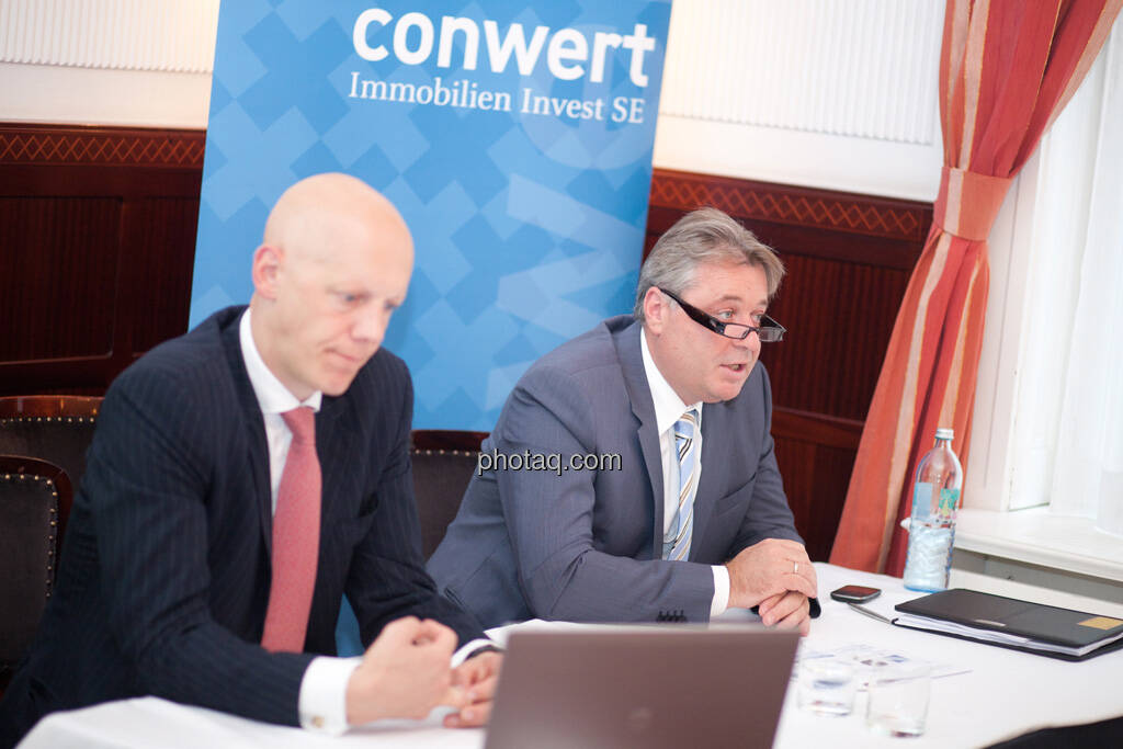 conwert: Johannes Meran (Vorsitzender des Verwaltungsrats), Thomas Doll (Geschäftsführender Direktor), © finanzmarktfoto.at / Michaela Mejta (28.08.2013) 