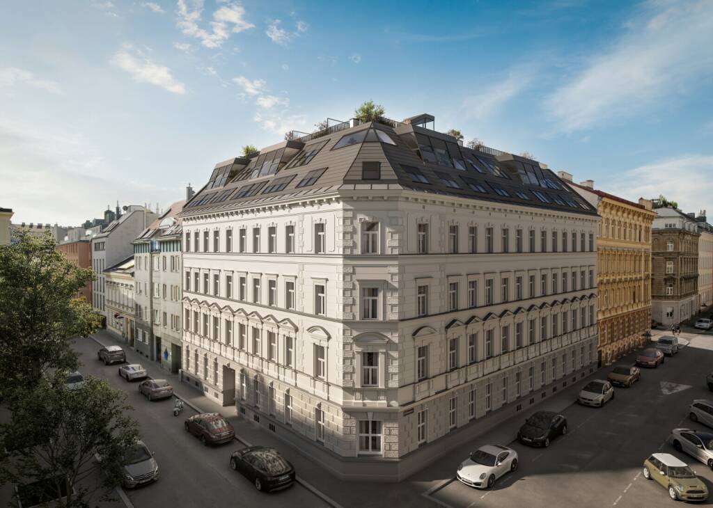 Im von der 3SI Immogroup revitalisierten Stilaltbau Gloria in der Ehrenfelsgasse 12 in Wien Meidling, gelangen nun 33 attraktive Eigentumswohnungen in den Verkauf. Fotocredit:© 3SI Immogroup | JamJam (17.10.2022) 