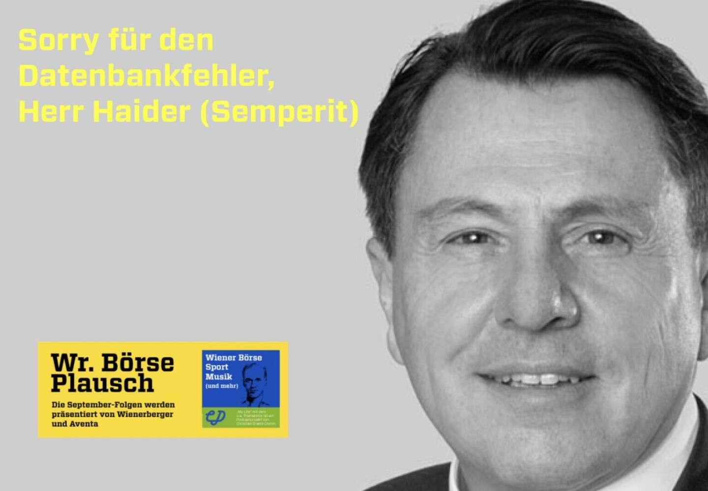 Sorry für den Datenbankfehler, Karl Haider (Semperit). Dies und mehr in Folge S3/35 der Wiener Börse Pläusche im Rahmen von http://www.christian-drastil.com/podcast . 