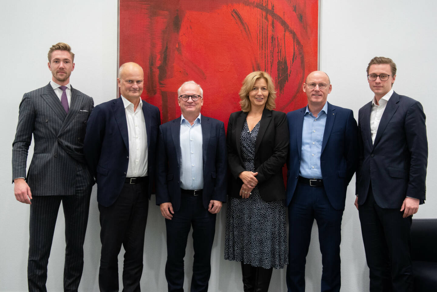 PALLAS CAPITAL ermöglicht den Verkauf der EKRO Bausystem GmbH an HAKI AB c/o Midway Holding AB, v.l.n.r.: Hans Lassen, Sverker Lindberg, Thomas Schüller, Katharina Quidenus-Rinnhofer, Martin Rinnhofer, Maximilian Baar-Baarenfels, Fotocredit: Martin Miskic