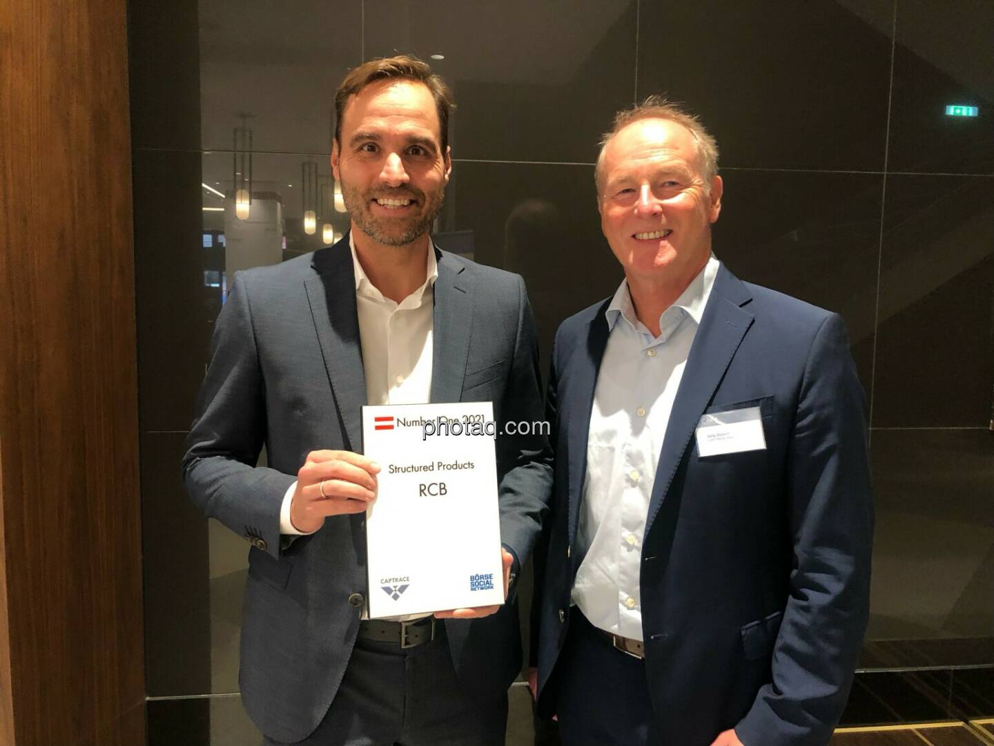 Number One Awards 2021 - Structured Products RCB, Philipp Arnold (RCB), Götz Dickert (Captrace)