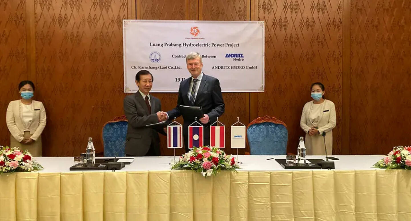 Erneuerbare Energie für Laos – ANDRITZ erhält Auftrag für Wasserkraftwerk Luang Prabang; Vertragsunterzeichnung; Credit: Andritz