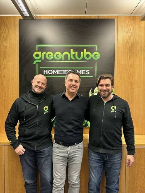 Greentube übernimmt Mehrheitsanteile des iGaming Management System-Anbieters Alteatec, v.l.n.r.: Christian Sael, Thomas Graf, Georg Gubo; Credit: Greentube, © Aussendung (17.01.2023)