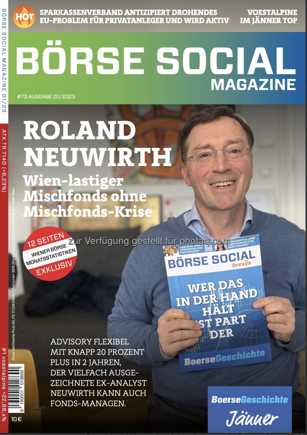 Roland Neuwirth auf dem Cover des Börse Social Magazine #73 