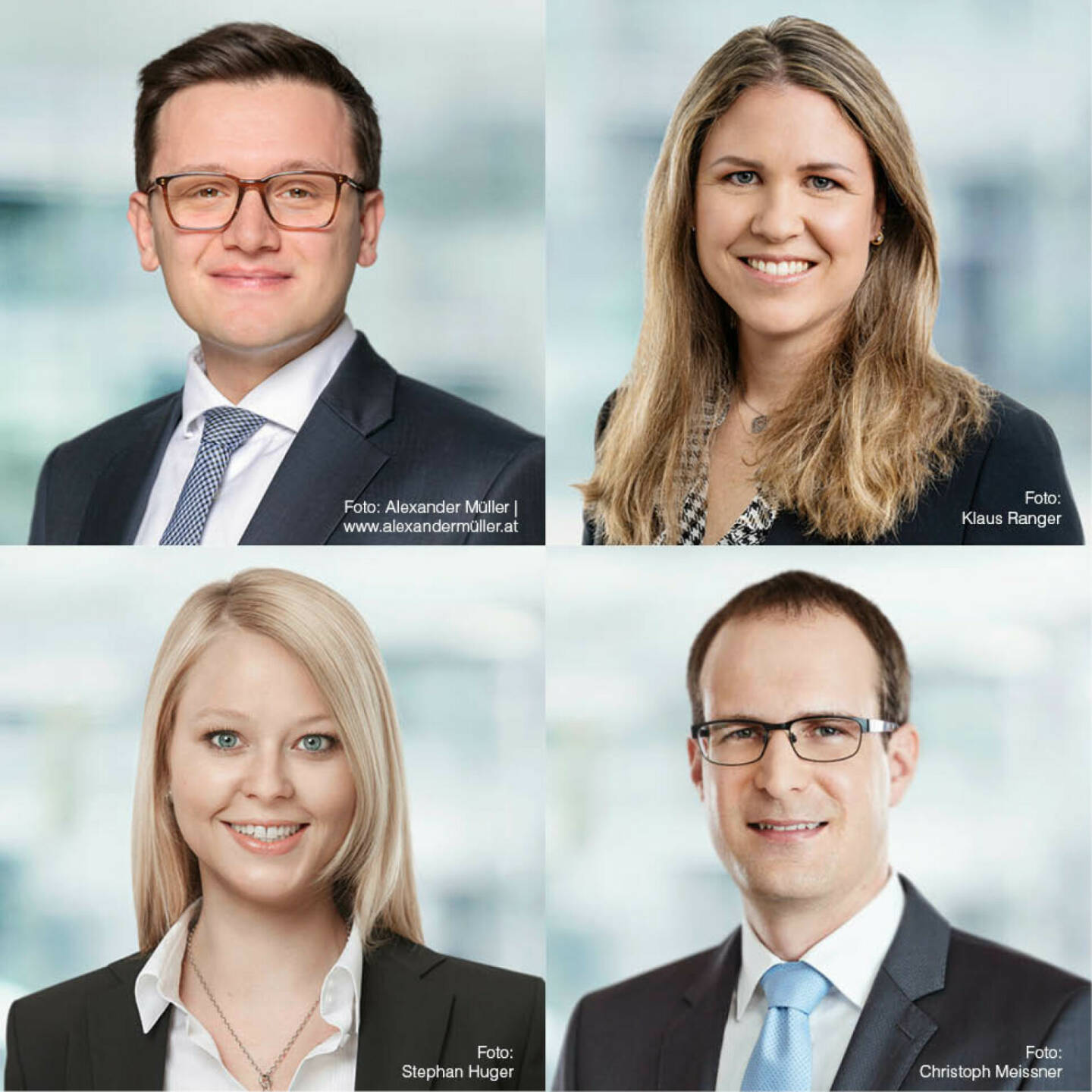 TPA Steuerberatung GmbH: Aufgestiegen: Neue Directors bei TPA, die neuen Directors bei TPA (im Uhrzeigersinn von oben links): Phillip Andert, Judith Lidy, Peter Steiner und Magdalena Pleyer, Credit: TPA