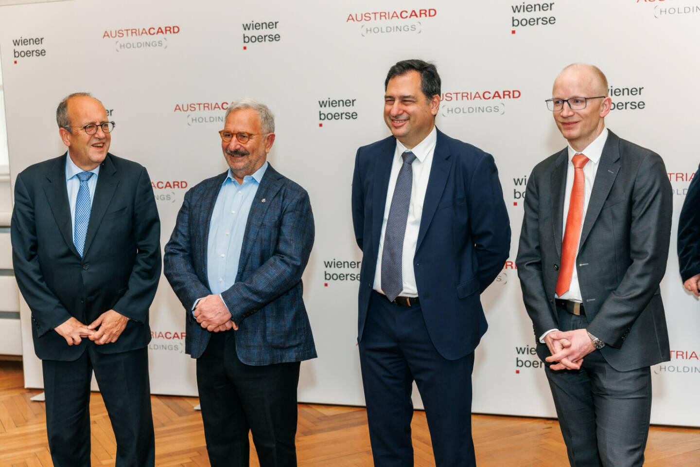 Austriacard Holdings, Listing; mit u.a Nikolas Lykos, Manolis Kontos, Markus Kirchmayr (alle Austriacard) Credit: Wiener Börse AG/Alexander Felten