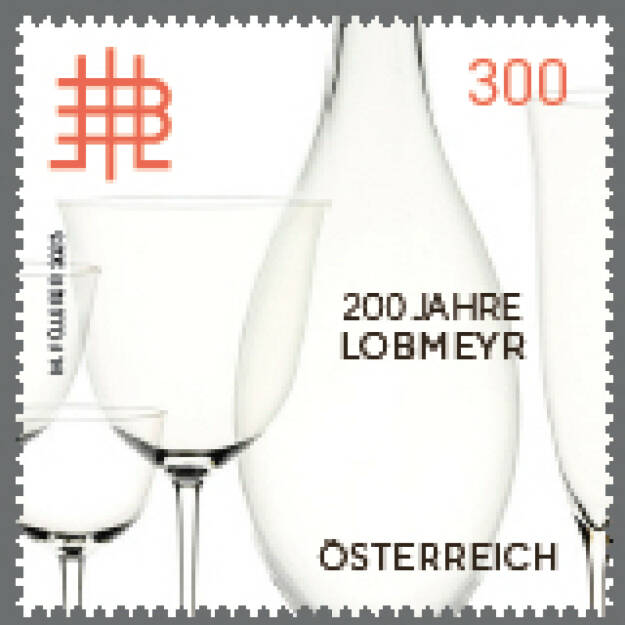 200 JAHRE LOBMEYR: Post gratuliert mit Sonderbriefmarke zum Firmenjubiläum - Sonderpostamt am 20. April bei Lobmeyr Credit: Post, © Aussender (19.04.2023)