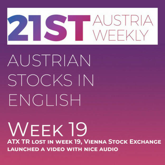 https://open.spotify.com/episode/6JK3H8hIPhmS7efG6FgRsv
Austrian Stocks in English: ATX TR lost in week 19, Vienna Stock Exchange launched a video with nice audio - <p>Welcome  to &#34;Austrian Stocks in English - presented by Palfinger&#34;, the english spoken weekly Summary for the Austrian Stock Market,  positioned every Sunday in the mostly german languaged Podcast &#34;Audio-CD.at Indie Podcasts&#34;- Wiener Börse, Sport Musik und Mehr“ .<br/><br/>First I play &#34;more than a marketplace&#34; the audio line of the new video for Vienna Stock Exchange, created by Nik Pichler.<br/><br/>The following script is based on our 21st Austria weekly and ATX TR lost in week 19 inspite of strong AT&amp;S and Österreichische Post 0,97 percent to 6822,25 points.  News came from Frequentis, Austriacard, Rosenbauer, Semperit, Vienna Stock Exchange, Strabag, Wolftank, Agrana, Verbund, Wienerberger, Addiko and Polytec, spoken by the absolutely smart Alison. <br/><br/>And here is the teaser for the corporate video (made by Nik Pichler) &#34;As the main provider of market infrastructure in the region, Wiener Börse AG is the gate to global markets. Operating the stock exchanges in Vienna and Prague, the group offers state-of-the-art systems, information and IT services. Listed companies receive maximum liquidity and investors benefit from fast and cost-effective trading by the market leader. Wiener Börse AG also collects and distributes stock market data and calculates the most important indices of the region. Because of this unique know-how the national stock exchanges in Budapest, Ljubljana and Zagreb trust its IT services. Additionally, the group holds stakes in energy exchanges and clearing houses. &#34;<br/><br/><a href=https://www.youtube.com/watch?v&#61;wobYDTi6THo target=_blank>https://www.youtube.com/watch?v&#61;wobYDTi6THo</a> <br/><br/><a href=https://boerse-social.com/21staustria target=_blank>https://boerse-social.com/21staustria</a><br/><br/>Please rate my Podcast on Apple Podcasts (or Spotify): <a href=https://podcasts.apple.com/at/podcast/audio-cd-at-indie-podcasts-wiener-boerse-sport-musik-und-mehr/id1484919130 target=_blank>https://podcasts.apple.com/at/podcast/audio-cd-at-indie-podcasts-wiener-boerse-sport-musik-und-mehr/id1484919130</a> .And please spread the word : <a href=https://www.boerse-social.com/21staustria target=_blank>https://www.boerse-social.com/21staustria</a> - the address to subscribe to the weekly summary as a PDF.</p> (14.05.2023) 