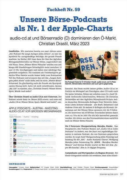 Fachheft Nr. 59 - Unsere Börse-Podcasts als Nr. 1 der Apple-Charts (13.06.2023) 