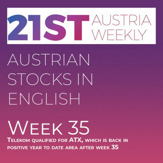 https://open.spotify.com/episode/7hjfV3xwojgpzCWvKpvGeu
Austrian Stocks in English: Telekom qualified for ATX, which is back in positive year to date area after week 35 - <p>Welcome  to &#34;Austrian Stocks in English - presented by Palfinger&#34;, the english spoken weekly Summary for the Austrian Stock Market,  positioned every Sunday in the mostly german languaged Podcast &#34;Audio-CD.at Indie Podcasts&#34;- Wiener Börse, Sport Musik und Mehr“ .<br/><br/>The following script is based on our 21st Austria weekly and after week 35 eight Months of 2023 are over, the ATX is back in positive year-to-date area, Telekom Austria qualified for the ATX, the Committee has to give the final okay. News came from Kontron, Valneva (3), voestalpine, Porr, Pierer Mobility, VIG, Warimpex, Frequentis, S Immo, Austriacard Holdings, Immofinanz, Lenzing, Strabag, Semperit. .<br/><br/><a href=https://boerse-social.com/21staustria target=_blank>https://boerse-social.com/21staustria</a><br/><br/>Please rate my Podcast on Apple Podcasts (or Spotify): <a href=https://podcasts.apple.com/at/podcast/audio-cd-at-indie-podcasts-wiener-boerse-sport-musik-und-mehr/id1484919130 target=_blank>https://podcasts.apple.com/at/podcast/audio-cd-at-indie-podcasts-wiener-boerse-sport-musik-und-mehr/id1484919130</a> .And please spread the word : <a href=https://www.boerse-social.com/21staustria target=_blank>https://www.boerse-social.com/21staustria</a> - the address to subscribe to the weekly summary as a PDF.</p> (03.09.2023) 