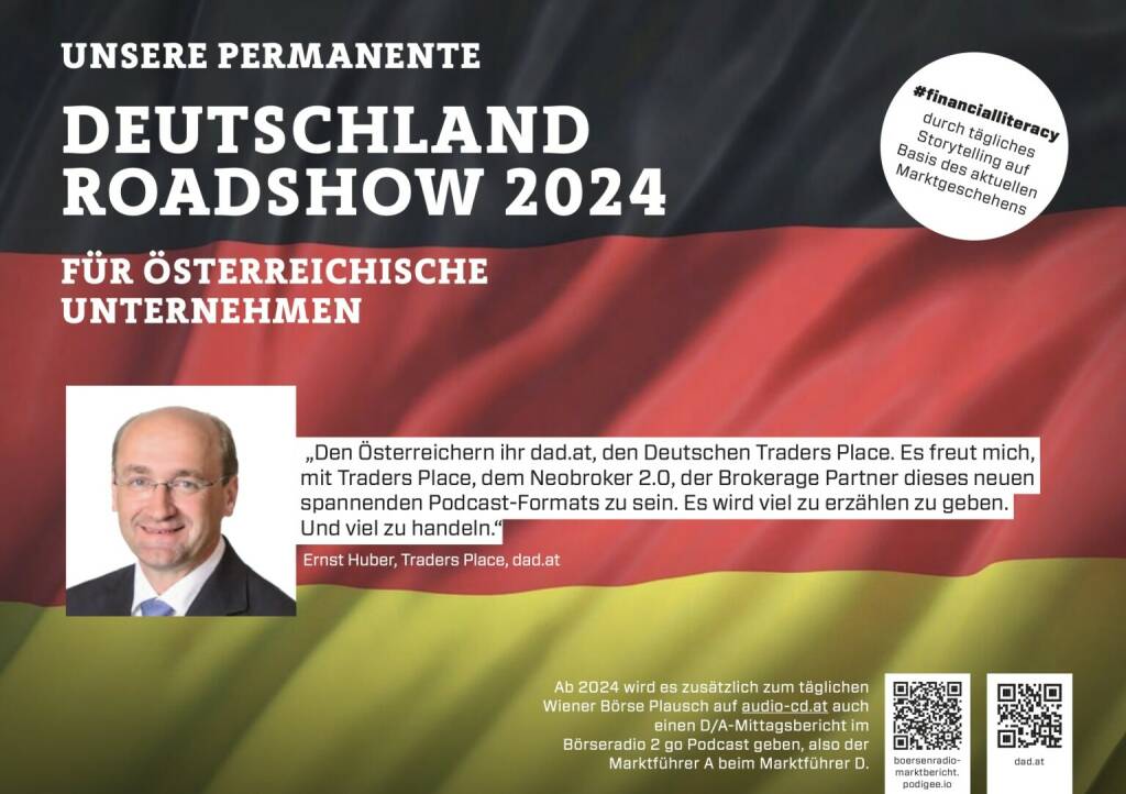 Ernst Huber mit Traders Place 2024 mit uns auf Deutschlandroadshow für https://boersenradio-marktbericht.podigee.io (10.10.2023) 