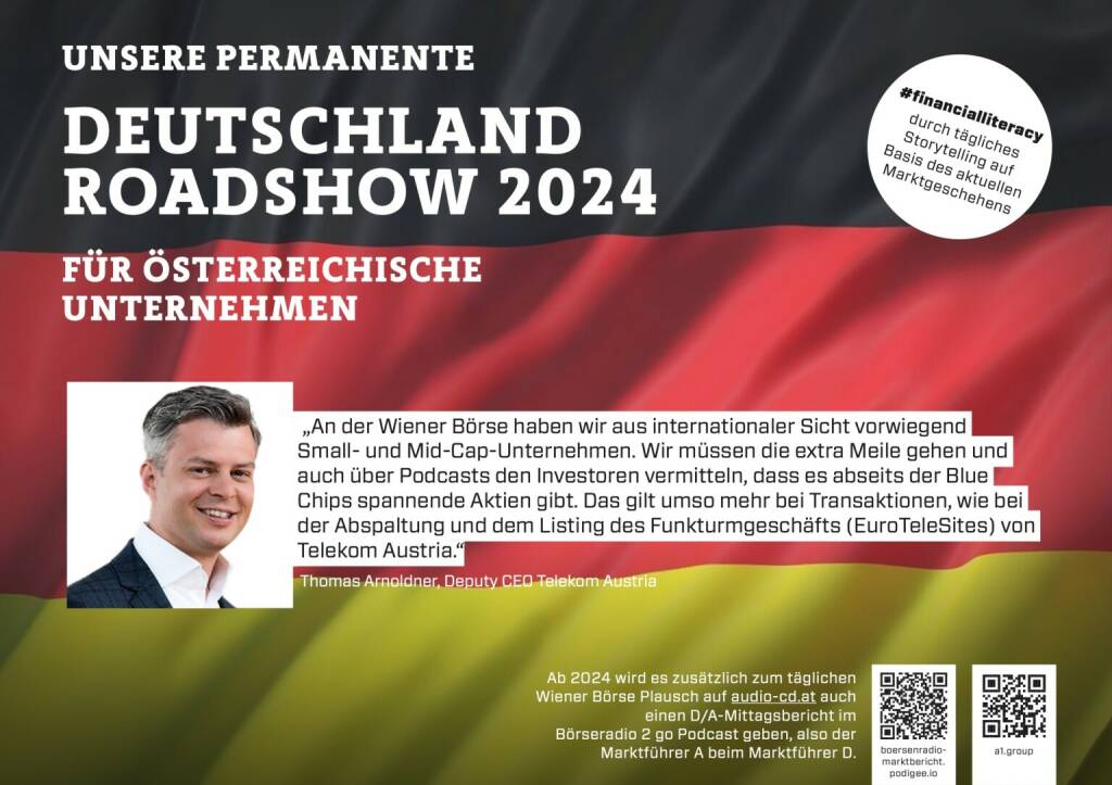 Thomas Arnoldner mit Telekom Austria 2024 mit uns auf Deutschlandroadshow für https://boersenradio-marktbericht.podigee.io (13.10.2023) 