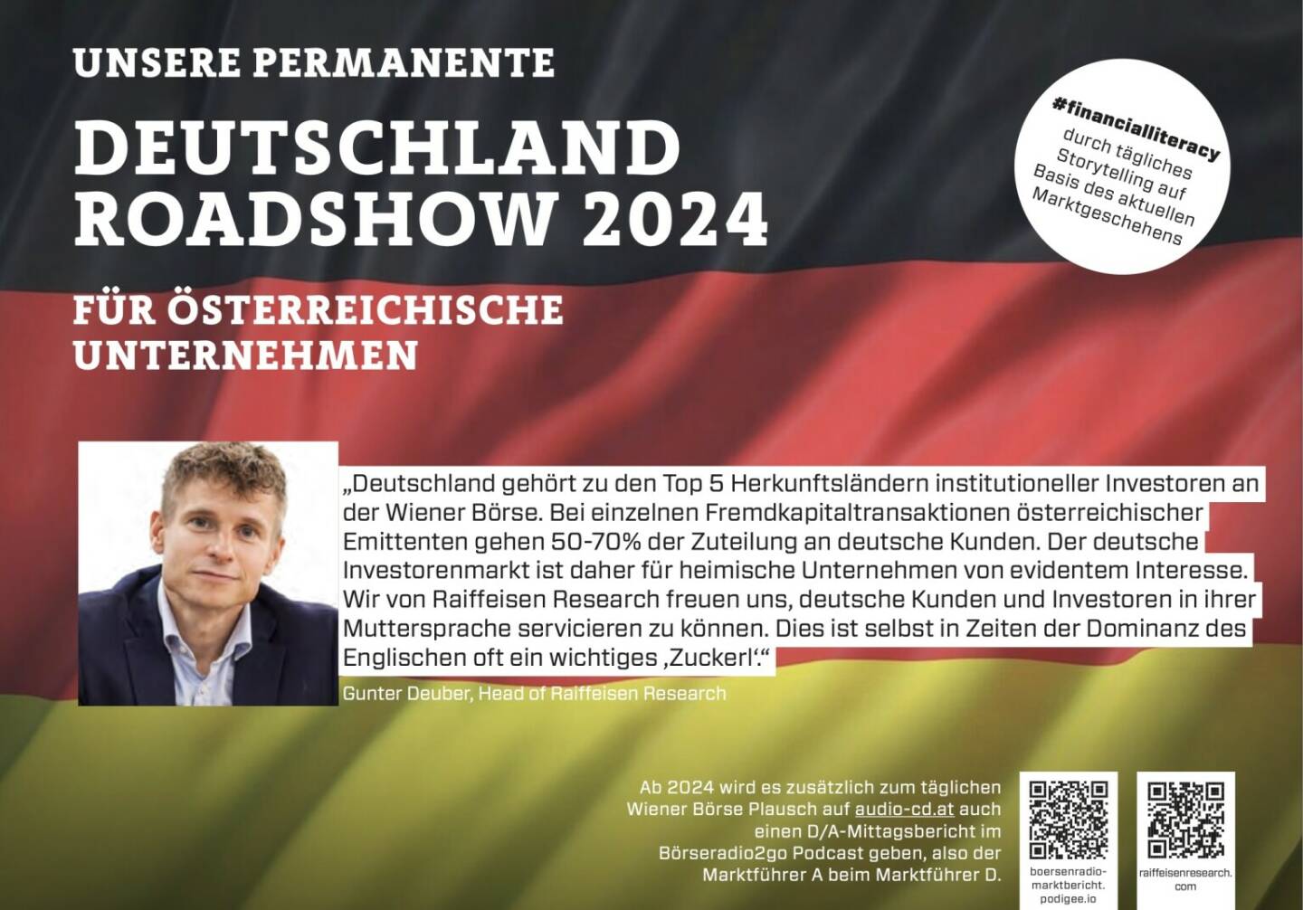 Gunter Deuber mit Raiffeisen Research 2024 mit uns auf Deutschlandroadshow für https://boersenradio-marktbericht.podigee.io