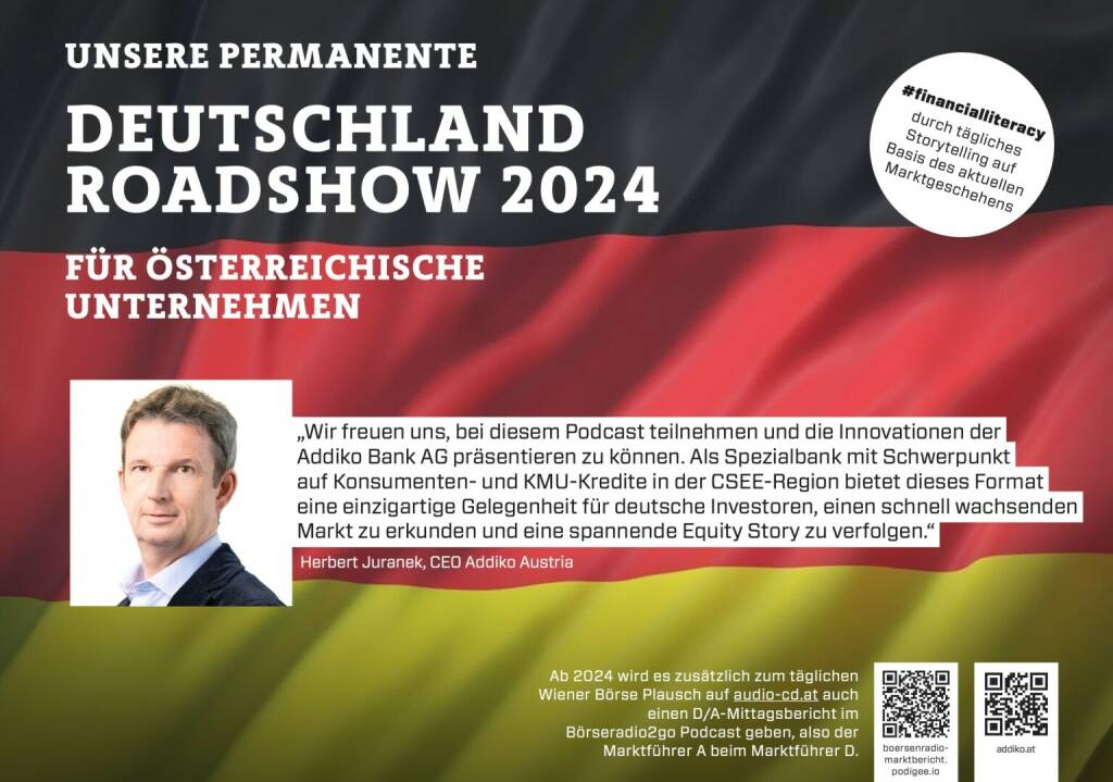 Herbert Juranek mit der Addiko Bank 2024 mit uns auf Deutschlandroadshow für https://boersenradio-marktbericht.podigee.io (16.11.2023) 