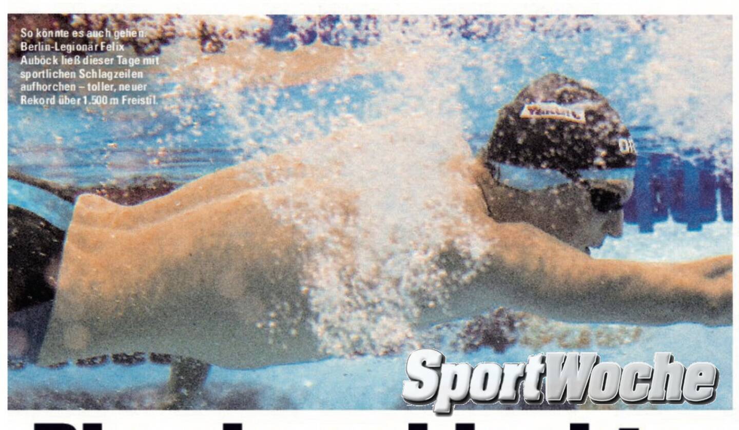 NÖ-Kalender der SportWoche; Tag 27: Felix Auböck war mehrfach unter den NÖ-Sportlern des Jahres. Auf seiner Homepage schreibt er: Seit ich vier Jahre bin, ist meine Heimat das Schwimmbecken. Von Bad Vöslau bin ich in die Welt geschwommen. Heute bin ich Weltmeister, dreifacher Olympiafinalist und Österreichs bester Schwimmer. Mein Weg ist aber noch lange nicht vorbei. 