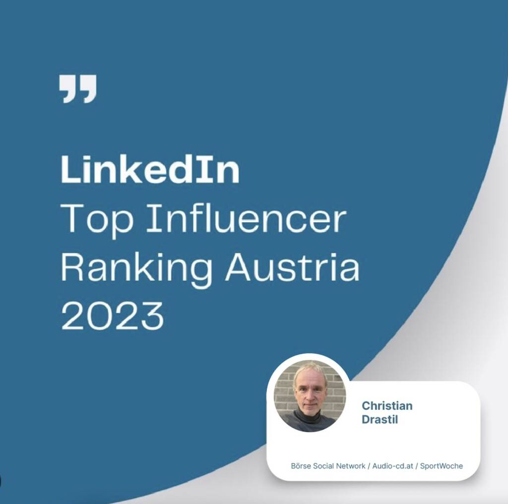 LinkedIn Top Influencer Ranking Austria 2023 (15.01.2024) 