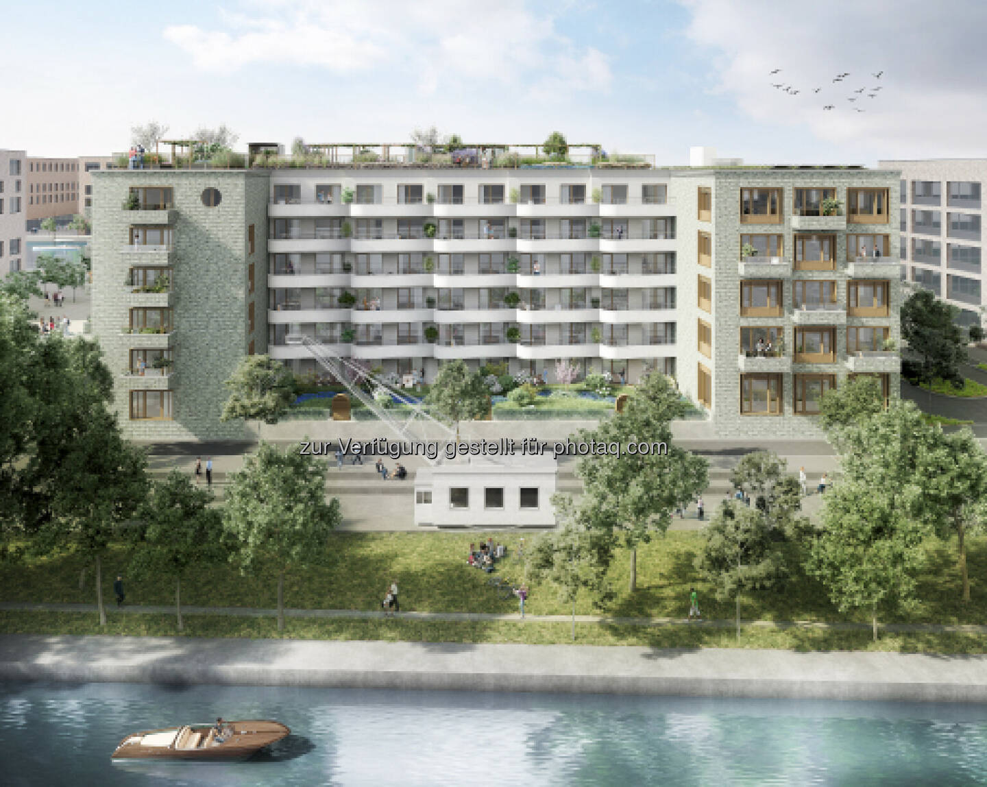 Mit dem Spatenstich für das von UBM Development entwickelte Wohn- und Bürogebäude HAVN erhält der Zollhafen Mainz einen weiteren prominenten Zugang. Credit: Sichtvision