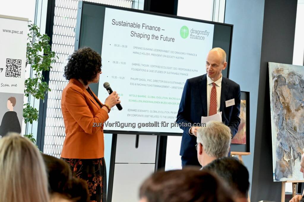 Sustainable Finance Konferenz 2024: Susanne Lederer-Pabst, Dragonfly Finance, Witold Bahrke, Global Evolution (18.03.2024) 