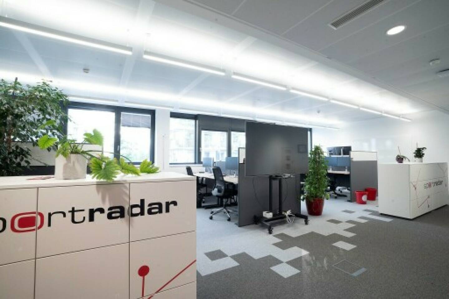 Neuer Sportradar Standort am Austria Campus mit &uuml;ber 4.500 qm und eigenem Indoor-Padel-Court soll M&ouml;glichkeiten f&uuml;r Wachstum und Kreativit&auml;t schaffen. Foto: Sportradar