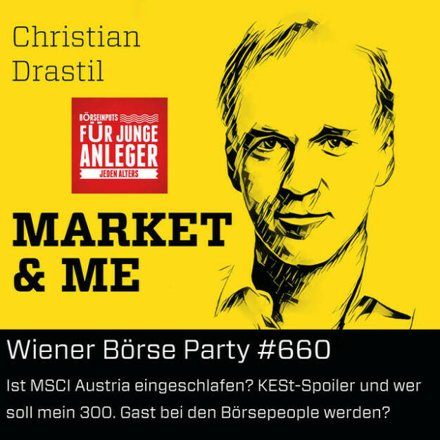 https://open.spotify.com/episode/1u5CpvbWQ9zLvO8miVAHwV
Wiener Börse Party #660: Ist MSCI Austria eingeschlafen? KESt-Spoiler und wer soll mein 300. Gast bei den Börsepeople werden? - <p>Die Wiener Börse Party ist ein Podcastprojekt für Audio-CD.at von Christian Drastil Comm.. Unter dem Motto „Market &amp; Me“ berichtet Christian Drastil über das Tagesgeschehen an der Wiener Börse. Inhalte der Folge #660: <br/><br/>- ATX schwächer<br/><br/>- Zahlen von UBM, Warimpex, Strabag, VIG, S Immo verkauft Portfolio, <br/><br/>- Research zu Verbund und UBM<br/><br/>- MSCI Austria: Hallo, ist da noch wer?<br/><br/>- Vintage: VIG und Immofinanz<br/><br/>- wer soll mein 300. Gast bei den Börsepeople werden? <br/><br/>- weiter gehts im Podcast<br/><br/>Links:  <br/><br/>- Martin Ohneberg, Börsepeople: <a href=https://audio-cd.at/page/podcast/5791/ target=_blank>https://audio-cd.at/page/podcast/5791/</a><br/><br/>- Playlist 30x30 Finanzwissen pur für Österreich auf Spotify: <a href=https://open.spotify.com/playlist/3MfSMoCXAJMdQGwjpjgmLm target=_blank>https://open.spotify.com/playlist/3MfSMoCXAJMdQGwjpjgmLm</a><br/><br/>- Stockpicking Österreich: <a href=https://www.wikifolio.com/de/at/w/wfdrastil1? target=_blank>https://www.wikifolio.com/de/at/w/wfdrastil1?</a><br/><br/>ATX aktuell: <a href=https://www.wienerborse.at/indizes/aktuelle-indexwerte/preise-mitglieder/??ISIN&#61;AT0000999982&amp;ID_NOTATION&#61;92866&amp;cHash&#61;49b7ab71e783b5ef2864ad3c8a5cdbc1 target=_blank>https://www.wienerborse.at/indizes/aktuelle-indexwerte/preise-mitglieder/??ISIN&#61;AT0000999982&amp;ID_NOTATION&#61;92866&amp;cHash&#61;49b7ab71e783b5ef2864ad3c8a5cdbc1</a><br/><br/>Die 2024er-Folgen vom Wiener Börse Plausch (Co-verantwortlich Script: Christine Petzwinkler) sind präsentiert von Wienerberger, CEO Heimo Scheuch hat sich ebenfalls unter die Podcaster gemischt: <a href=https://open.spotify.com/show/5D4Gz8bpAYNAI6tg7H695E target=_blank>https://open.spotify.com/show/5D4Gz8bpAYNAI6tg7H695E</a>  .<br/><br/>Der Theme-Song wurde seinerzeit spontan von der Rosinger Group supportet: Sound &amp; Lyrics unter <a href=http://www.audio-cd.at/page/podcast/2734 target=_blank>http://www.audio-cd.at/page/podcast/2734</a> . Mehr Wiener Börse Pläusche: <a href=https://www.audio-cd.at/wienerboerseplausch target=_blank>https://www.audio-cd.at/wienerboerseplausch</a>  .<br/><br/>Risikohinweis: Die hier veröffentlichten Gedanken sind weder als Empfehlung noch als ein Angebot oder eine Aufforderung zum An- oder Verkauf von Finanzinstrumenten zu verstehen und sollen auch nicht so verstanden werden. Sie stellen lediglich die persönliche Meinung der Podcastmacher dar. Der Handel mit Finanzprodukten unterliegt einem Risiko. Sie können Ihr eingesetztes Kapital verlieren. Und: Bewertungen bei Apple (oder auch Spotify) machen mir Freude:  <a href=https://podcasts.apple.com/at/podcast/audio-cd-at-indie-podcasts-wiener-boerse-sport-musik-und-mehr/id1484919130 target=_blank>https://podcasts.apple.com/at/podcast/audio-cd-at-indie-podcasts-wiener-boerse-sport-musik-und-mehr/id1484919130</a> .</p> (29.05.2024) 
