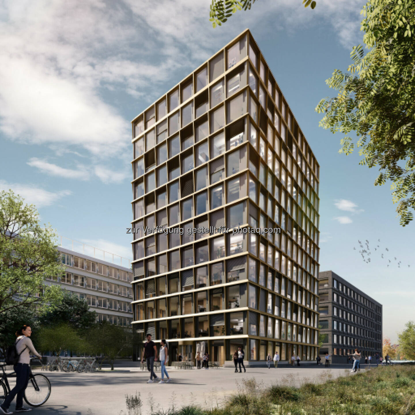 UBM: Holz-Hybrid-Bürohaus Timber Peak in Mainz, Credit: HH Vision