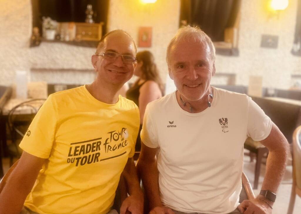 Mit Chris Seidl ( Gelbes Trikot ) im Tschocherl (25.07.2024) 