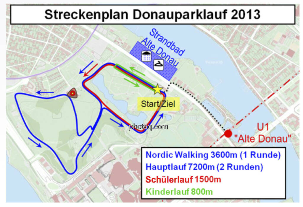 Streckenplan Donauparklauf 2013, siehe auch http://www.donauparklauf.at (08.09.2013) 