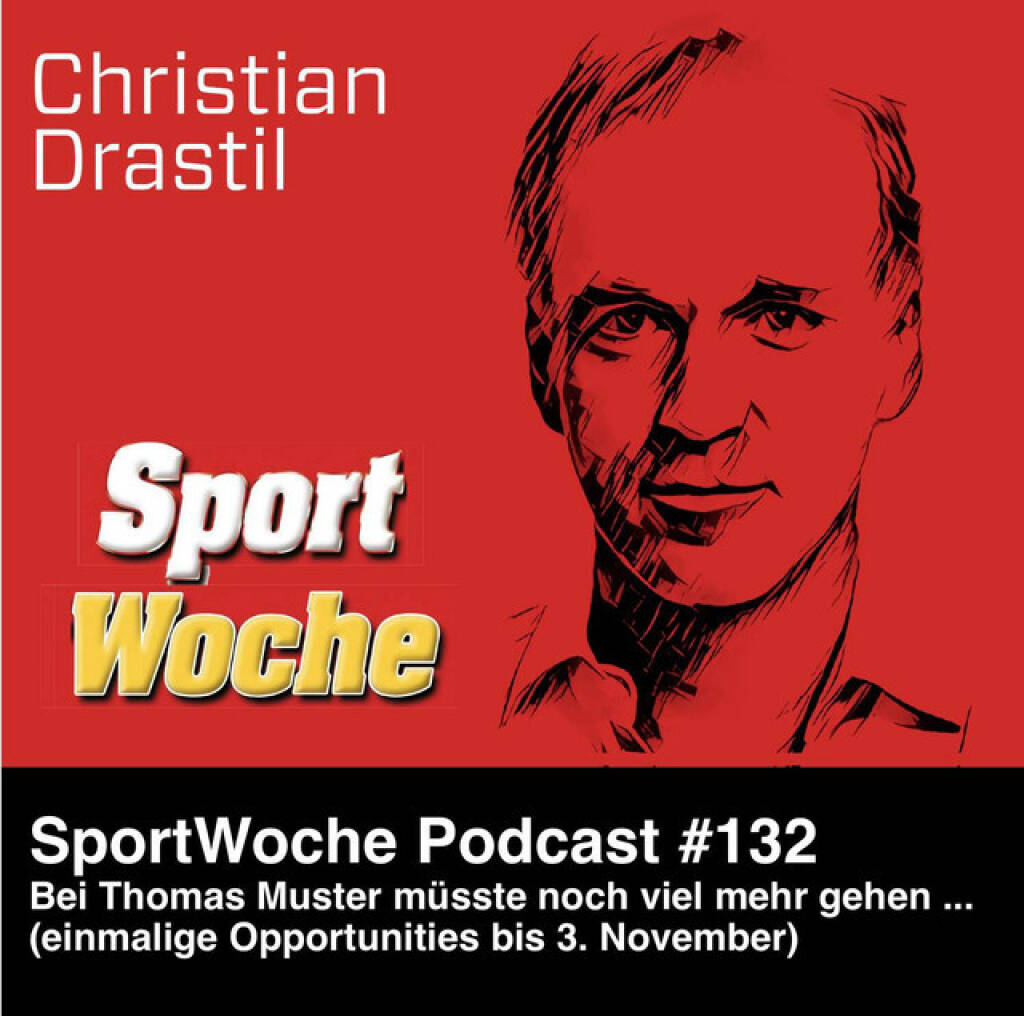 https://open.spotify.com/episode/6VY0MEu4OUlatvJr4Ci69k
SportWoche Podcast #132: Bei Thomas Muster müsste noch viel mehr gehen ... (einmalige Opportunities bis 3. November) - <p>Thomas Muster versteigert gerade über die Plattform Aurena zehn seiner Siegerpokale für den guten Zweck. Und es sind nicht irgendwelche zehn Pokale, sondern seine wichtigsten, darunter auch jenen der French Open 1995, jenen für Platz eins in der Weltrangliste und alle für seine damaligen acht ATP-Masters-Series-Turniersiege. Aurena verzichtet auf die übliche Gebühr, die Gesamtsumme aller zehn Pokale wird an Licht ins Dunkel weitergegeben. Mitgesteigert werden kann noch bis  3. November und ich finde, da geht noch was: French Open liegt 7 Tage vor dem Schluss bei 28.500 Euro, sonst keiner über 4000. Mein Aufruf an österreichische Corporates: Halten wir diese Highlights aus Österreichs Sportgeschichte im Land!<br>
<br>
Mitsteigern für die Pokale von Thomas Muster: <a href=https://www.aurena.at/s?keywords=thomas%20muster&pagetype=s&page=1&pagesize=96&sorting=none&rel=15 target=_blank>https://www.aurena.at/s?keywords=thomas%20muster&pagetype=s&page=1&pagesize=96&sorting=none&rel=15</a><br>
<br>
Die SportWoche Podcasts sind presented by Instahelp: Psychologische Beratung online, ohne Wartezeit, vertraulich & anonym. Nimm dir Zeit für dich unter <a href=https://instahelp.me/de/ target=_blank>https://instahelp.me/de/</a> .<br>
<br>
About: Die Marke, Patent, Rechte und das Archiv der SportWoche wurden 2017 von Christian Drastil Comm. erworben, Mehr unter <a href=http://www.sportgeschichte.at target=_blank>http://www.sportgeschichte.at</a> . Der neue SportWoche Podcast ist eingebettet in „ Wiener Börse, Sport, Musik (und mehr)“ auf <a href=http://www.christian-drastil.com/podcast target=_blank>http://www.christian-drastil.com/podcast</a> und erscheint, wie es in Name SportWoche auch drinsteckt, wöchentlich. Bewertungen bei Spotify oder Apple machen mir Freude: <a href=http://www.audio-cd.at/spotify target=_blank>http://www.audio-cd.at/spotify</a> , <a href=http://www.audio-cd.at/apple target=_blank>http://www.audio-cd.at/apple</a> .<br>
<br>
Unter <a href=http://www.sportgeschichte.at/sportwochepodcast target=_blank>http://www.sportgeschichte.at/sportwochepodcast</a> sieht man alle Folgen, auch nach Hörer:innen-Anzahl gerankt.</p> (26.10.2024) 