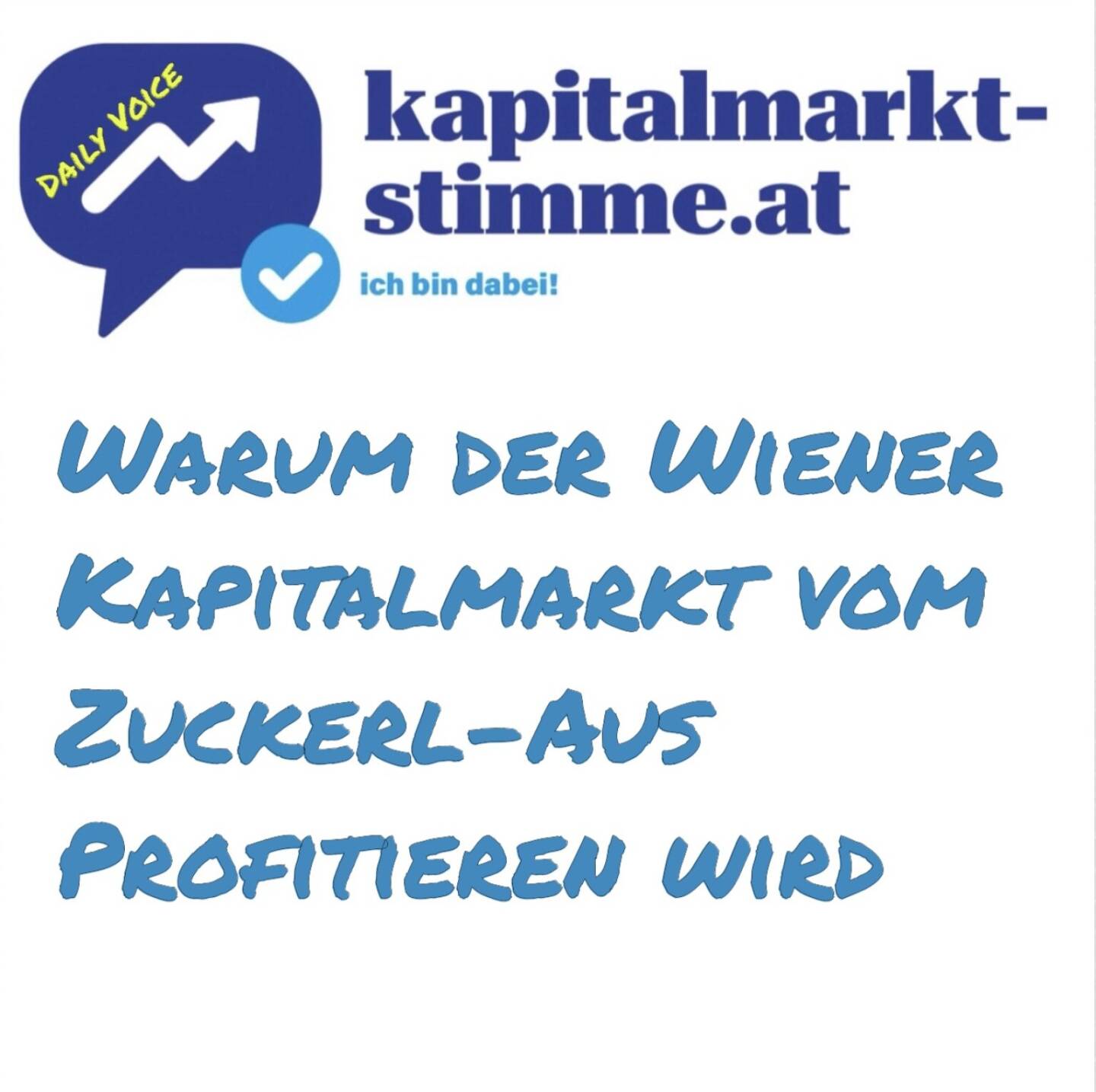Episode 3/365 der kapitalmarkt-stimme.at daily voice auf audio-cd.at hören: https://audio-cd.at/page/podcast/6628. 
Aus der Zuckerl-Koalition (ÖVP, SPÖ, Neos) wird nichts, Neos-Chefin Beate Meinl-Reisinger hat die Reissleine gezogen, da es auf ein Weiter wie immer herausgelaufen wäre. Warum das für den Kapitalmarkt die richtige Entwicklung ist und wie dramatisch sich das Umfeld seit der Wahl im Herbst verändert hat, wird hier ausgeführt. Der Kapitalmarkt ist Teil der Lösung für Reformen, wie schon in der daily voice 1/365 von Heimo Scheuch und Christoph Boschan ausgeführt. Introducing hier zunächst Wolfgang Matejka und bald Gunter Deuber, die beiden werden in den daily voice Folgen häufig vorkommen. 
