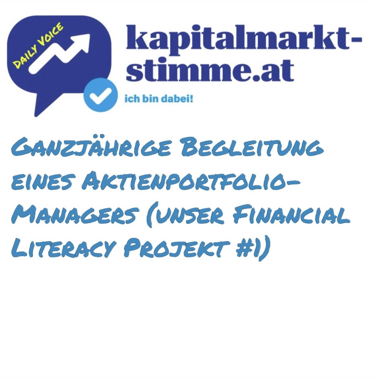 Episode 10/365 der kapitalmarkt-stimme.at daily voice auf audio-cd.at https://audio-cd.at/page/podcast/6653.
Heute stellen wir unser Financial Literacy Projekt #1 vor, weitere werden folgen. Und wir sehen das stets bn the Job. In diesem Projekt #1 begleiten wir den Portfoliomanager Richard Dobetsberger aus Oberösterreich ganzjährig in monatlichen Updates. Es geht dabei um seine Umbrella-Strategie bei wikifolio, in der er rund 90 Mio. Euro verwaltet. Er handelt Aktien weltweit, Österreich ist derzeit nicht vertreten.
