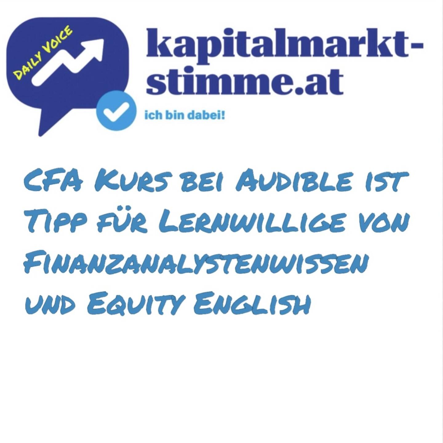 Episode 18/365 der kapitalmarkt-stimme.at daily voice auf audio-cd.at heute mit Spieldauer 8 Std. und 12 Min und 34-seitigem PDF auf Audible (Link in den Shownotes): https://audio-cd.at/page/podcast/6690
 CFA AudioLearn - Complete Audio Review for Chartered Financial Analyst Level One Exam. Kostenpflichtig, aber günstig und wertvoll, meine ich. Alleine schon das PDF mit den Formeln ist lässig.