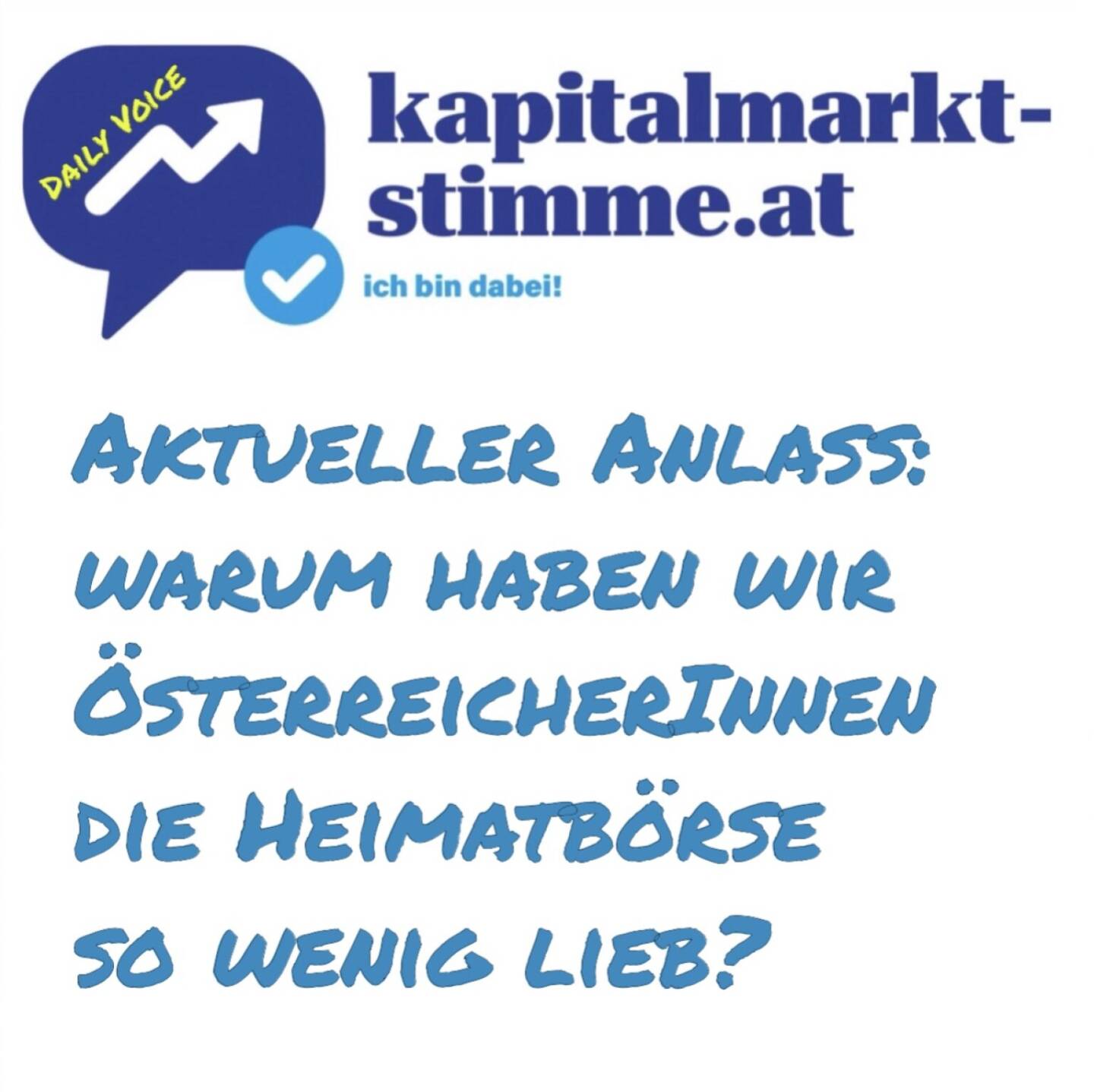 Episode 20/365 der kapitalmarkt-stimme.at daily voice auf audio-cd.at . Aus aktuellem Anlass: Warum haben wir ÖsterreicherInnen die Heimatbörse so wenig lieb? Hintergrund ist der Rekord beim ATX Total Return vom Freitag. Es geht über ein Allzeithoch, das erste im Jahr 2025. Krank, dass darüber nirgendwo zu lesen ist. Immerhin haben es zumindest zwei deutsche Börsepodcasts gesehen und erwähnt. Man fühlt sich sehr einsam. Hören: https://audio-cd.at/page/podcast/6700