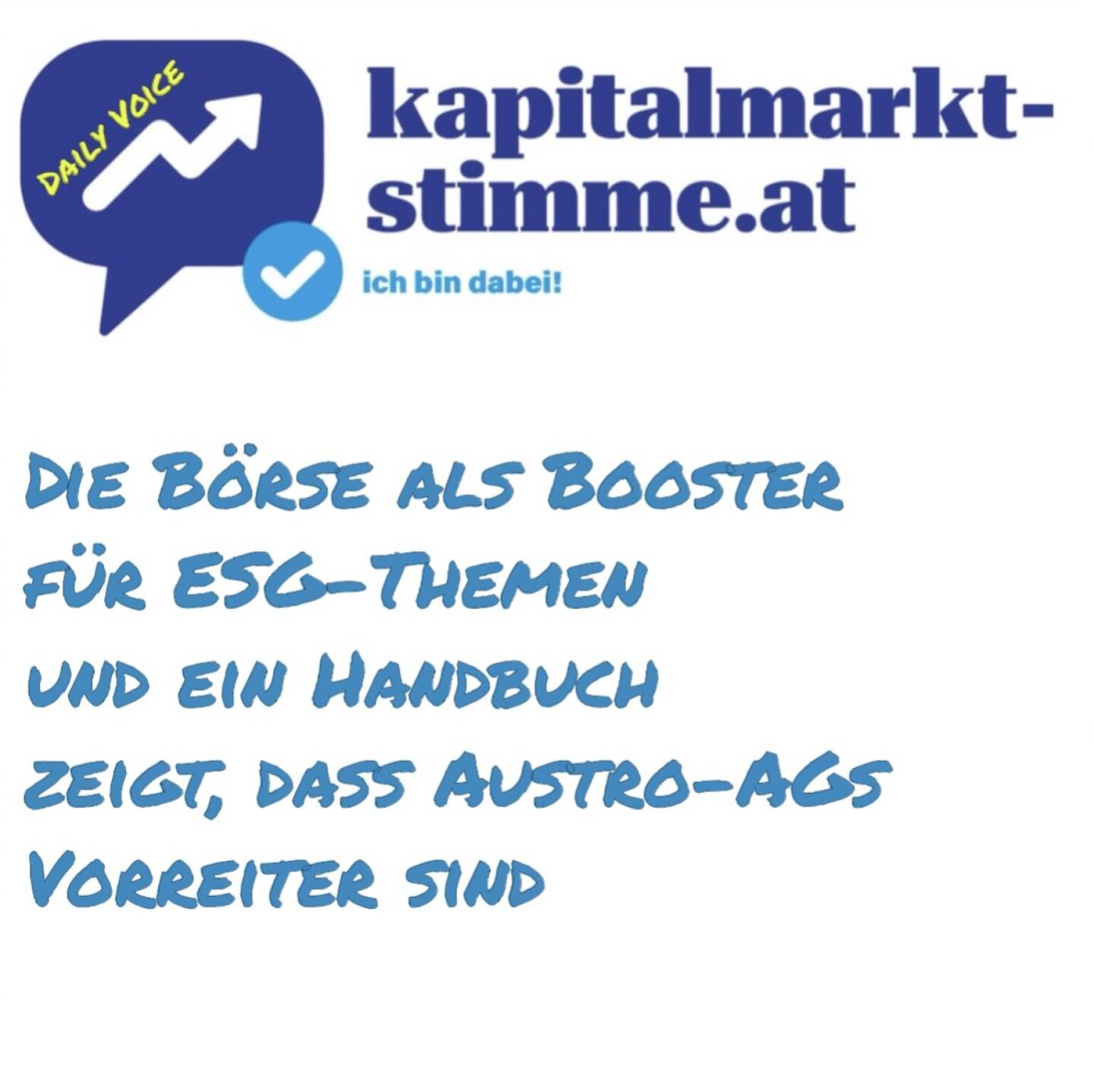 Episode 23/365 der kapitalmarkt-stimme.at daily voice auf audio-cd.at. Raiffeisen Research analysierte dieser Tage, dass österreichische Unternehmen in ESG-Gesichtspunkten in der Regel unter den Top10 bis Top20 Prozent weltweit zu finden sind. Darüber hinaus tragen eine Vielzahl der österreichischen Unternehmen mit den jeweiligen Produktpaletten oder Geschäftsmodellen einen wesentlichen Beitrag zum grünen Wandel bei. Es sind die Börsenotierten, die hier Vorreiter sind. Gunter Deuber, eine Voice von kapitalmarkt-stimme.at und Head of Raiffeisen Research, nennt die klassenbesten Unternehmen. Hören: https://audio-cd.at/page/podcast/6712