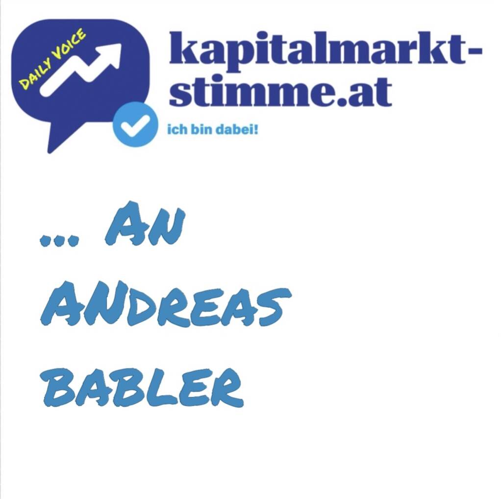 Episode 31/365 der kapitalmarkt-stimme.at daily voice auf audio-cd.at. Ich hatte mich in dieser Serie bereits an Karl Nehammer und Herbert Kickl gewandt. Heute an Andreas Babler und Anlass ist ein Tweet über Semperit-Erinnerungen, die ihn geprägt hätten. Mich haben Konsum-Erinnerungen geprägt und wir Privatpersonen, die an der Börse selbst vorsorgen (nicht spekulieren) entlasten den Staat und zahlen sogar doppelt ins System ein über die KESt. Ich würde gerne mal podcasten mit Andreas Babler. 
https://audio-cd.at/page/podcast/6753 (31.01.2025) 