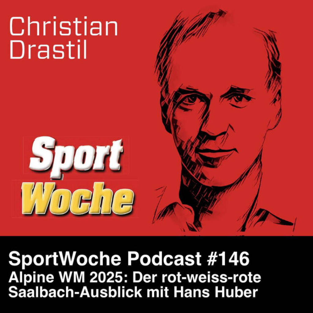 https://open.spotify.com/episode/5G1O5cNBHIgKdaMZMhEeHN
SportWoche Podcast #146: Ausblick Alpine Ski-WM Saalbach 2025 mit Hans Huber und rot-weiss-roter Brille - <p>Ein Ausblick mit meinem Nachbarn Hans Huber zur Ski-WM Saalbach 2025 der Alpinen. Österreichs Alpinfans durften schon einmal optimistischer sein, aber wer weiss ... Reinhören!<br>
<br>
Die SportWoche Podcasts sind presented by Instahelp: Psychologische Beratung online, ohne Wartezeit, vertraulich & anonym. Nimm dir Zeit für dich unter <a href=https://instahelp.me/de/ target=_blank>https://instahelp.me/de/</a> .<br>
<br>
About: Die Marke, Patent, Rechte und das Archiv der SportWoche wurden 2017 von Christian Drastil Comm. erworben, Mehr unter <a href=http://www.sportgeschichte.at target=_blank>http://www.sportgeschichte.at</a> . Der neue SportWoche Podcast ist eingebettet in „ Wiener Börse, Sport, Musik (und mehr)“ auf <a href=http://www.christian-drastil.com/podcast target=_blank>http://www.christian-drastil.com/podcast</a> und erscheint, wie es in Name SportWoche auch drinsteckt, wöchentlich. Bewertungen bei Spotify oder Apple machen mir Freude: <a href=http://www.audio-cd.at/spotify target=_blank>http://www.audio-cd.at/spotify</a> , <a href=http://www.audio-cd.at/apple target=_blank>http://www.audio-cd.at/apple</a> .<br>
<br>
Unter <a href=http://www.sportgeschichte.at/sportwochepodcast target=_blank>http://www.sportgeschichte.at/sportwochepodcast</a> sieht man alle Folgen, auch nach Hörer:innen-Anzahl gerankt.</p> (01.02.2025) 