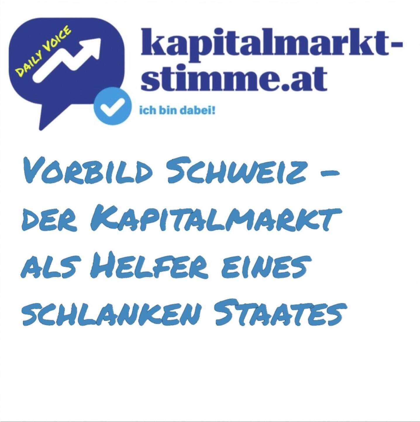 Episode 38/365 der kapitalmarkt-stimme.at daily voice auf audio-cd.at. Heute geht es wieder um ein Vorbild - die Schweiz. Die langfristige Performance des Marktes ist durchaus mit jener Österreichs vergleichbar, aber die Marktkapitalisierung beträgt 180 Prozent des BIP, in Österreich sind es nur 24 Prozent. Damit erfüllt der Kapitalmarkt in der Schweiz eine wesentliche wirtschaftliche Finanzierungsfunktion über Eigenkapital, in Österreich ist das nicht der Fall. Und natürlich die Basics, ausgeführt von der Agenda Austria: Während die Eidgenossen mit 34 Prozent Staatsausgaben gemessen an der jährlichen Wirtschaftsleistung auskommen, verschlingt der österreichische Staat knapp 54 Prozent. https://audio-cd.at/page/podcast/6796