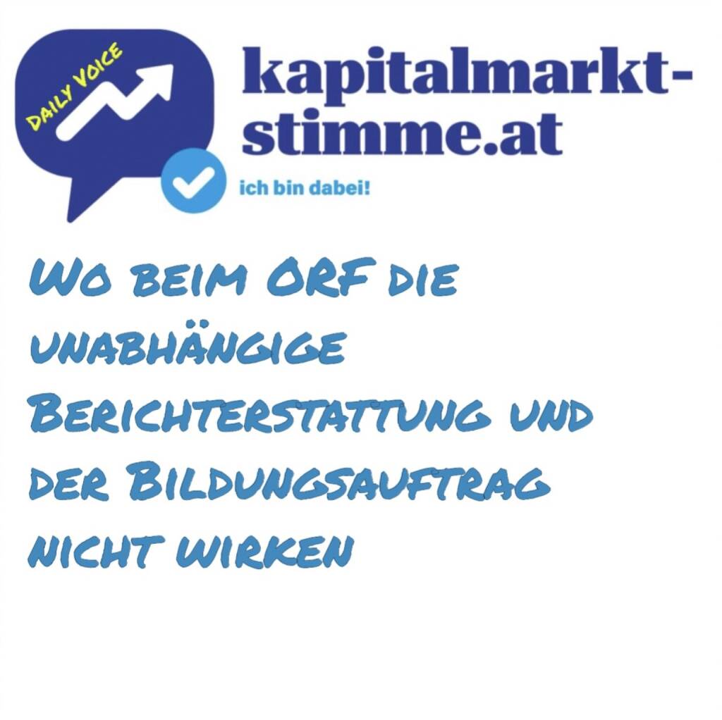 - Episode 37/365 der kapitalmarkt-stimme.at daily voice auf audio-cd.at. Nicht zuletzt anlässlich Gold für Steffi Venier in Saalbach gehört die ORF-Sportberichterstattung gelobt, das tue ich gemeinsam mit meinem Nachbarn, ORF-Legende Hans Huber. Die Börseberichterstattung kann nicht gelobt werden, denn sie fehlt. Beispiel: Der ATX TR (der mit dem DAX vergleichbare) schliesst Ende Jänner erstmals über 9000 Punkten. Berichterstattung Fehlanzeige, auch das wäre für mich Bildungsauftrag. Und wer Mehrfachzahlungen von Privaten, die zugleich Unternehmer sind, will und Unternehmen spielen eine wichtige Rolle - denn durch ihren Beitrag kann die unabhängige Berichterstattung für ganz Österreich gesichert werden teasert, der sollte - gerade für Unternehmer auch über zB Aktienindizes berichten. Denn nur wer überhaupt berichtet, kann unabhängig berichten. Dass die Börse kein Thema ist, ist wohl europaweit einzigartig. Hören: https://audio-cd.at/page/podcast/6791 (07.02.2025) 