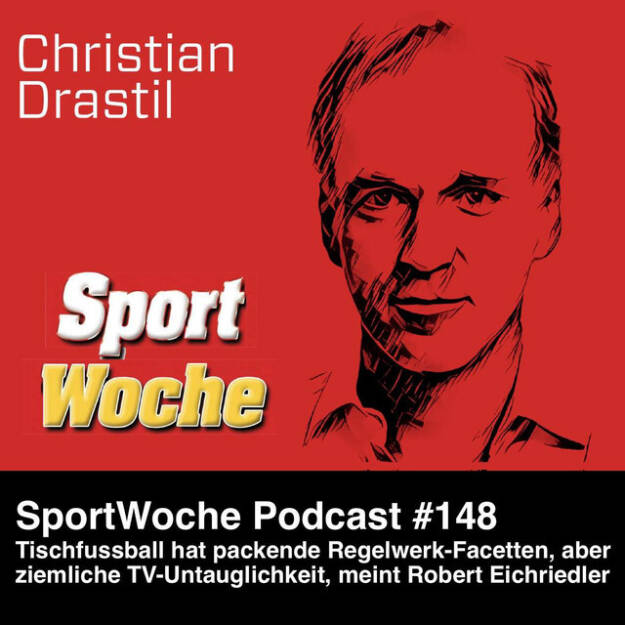 https://open.spotify.com/episode/3d1M5fSdFdynu1HMdY7vKB
SportWoche Podcast #148: Tischfussball hat packende Regelwerk-Facetten, aber auch TV-Untauglichkeit, sagt Robert Eichriedler - <p>Robert Eichriedler ist Chief Operating Officer der Energiebörse EXAA und Tischfußball-Crack, er war jahrelang Vereins- und Ligaspieler. Wir sprechen über Regelwerk, über Einzel und Doppel, Redeverbot, über die Frage, ob man mit der Mittelreihe Tore schiessen darf, ob Umdrehungen erlaubt sind, wo die Hände sein müssen, wie schwer das zu filmen ist, Psycho-Taktiken und vieles mehr.<br>
<br>
Robert Eichriedler Börsepeople: <a href=https://audio-cd.at/page/podcast/6811/ target=_blank>https://audio-cd.at/page/podcast/6811/</a><br>
<br>
Die SportWoche Podcasts sind presented by Instahelp: Psychologische Beratung online, ohne Wartezeit, vertraulich & anonym. Nimm dir Zeit für dich unter <a href=https://instahelp.me/de/ target=_blank>https://instahelp.me/de/</a> .<br>
<br>
About: Die Marke, Patent, Rechte und das Archiv der SportWoche wurden 2017 von Christian Drastil Comm. erworben, Mehr unter <a href=http://www.sportgeschichte.at target=_blank>http://www.sportgeschichte.at</a> . Der neue SportWoche Podcast ist eingebettet in „ Wiener Börse, Sport, Musik (und mehr)“ auf <a href=http://www.christian-drastil.com/podcast target=_blank>http://www.christian-drastil.com/podcast</a> und erscheint, wie es in Name SportWoche auch drinsteckt, wöchentlich. Bewertungen bei Spotify oder Apple machen mir Freude: <a href=http://www.audio-cd.at/spotify target=_blank>http://www.audio-cd.at/spotify</a> , <a href=http://www.audio-cd.at/apple target=_blank>http://www.audio-cd.at/apple</a> .<br>
<br>
Unter <a href=http://www.sportgeschichte.at/sportwochepodcast target=_blank>http://www.sportgeschichte.at/sportwochepodcast</a> sieht man alle Folgen, auch nach Hörer:innen-Anzahl gerankt.</p> (15.02.2025) 