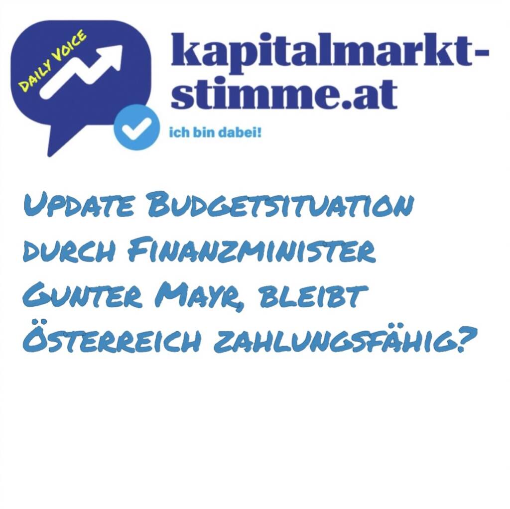 Episode 53/365 der kapitalmarkt-stimme.at daily voice auf audio-cd.at. Ein Update der Budgetsituation Österreichs als Koop. mit dem BMF Finance Friday, danke an Nina Griessl. In der aktuellen Folge spricht Finanzminister Gunter Mayr darüber, wie sich die aktuellen innenpolitischen Entwicklungen auf die budgetäre Situation in Österreich auswirken. Außerdem erklärt er, was es mit dem automatischen und gesetzlichen Budgetprovisorium auf sich hat und beantwortet die Frage, ob Österreich weiterhin zahlungsfähig bleibt. Hören: https://audio-cd.at/page/podcast/6856
 (22.02.2025) 